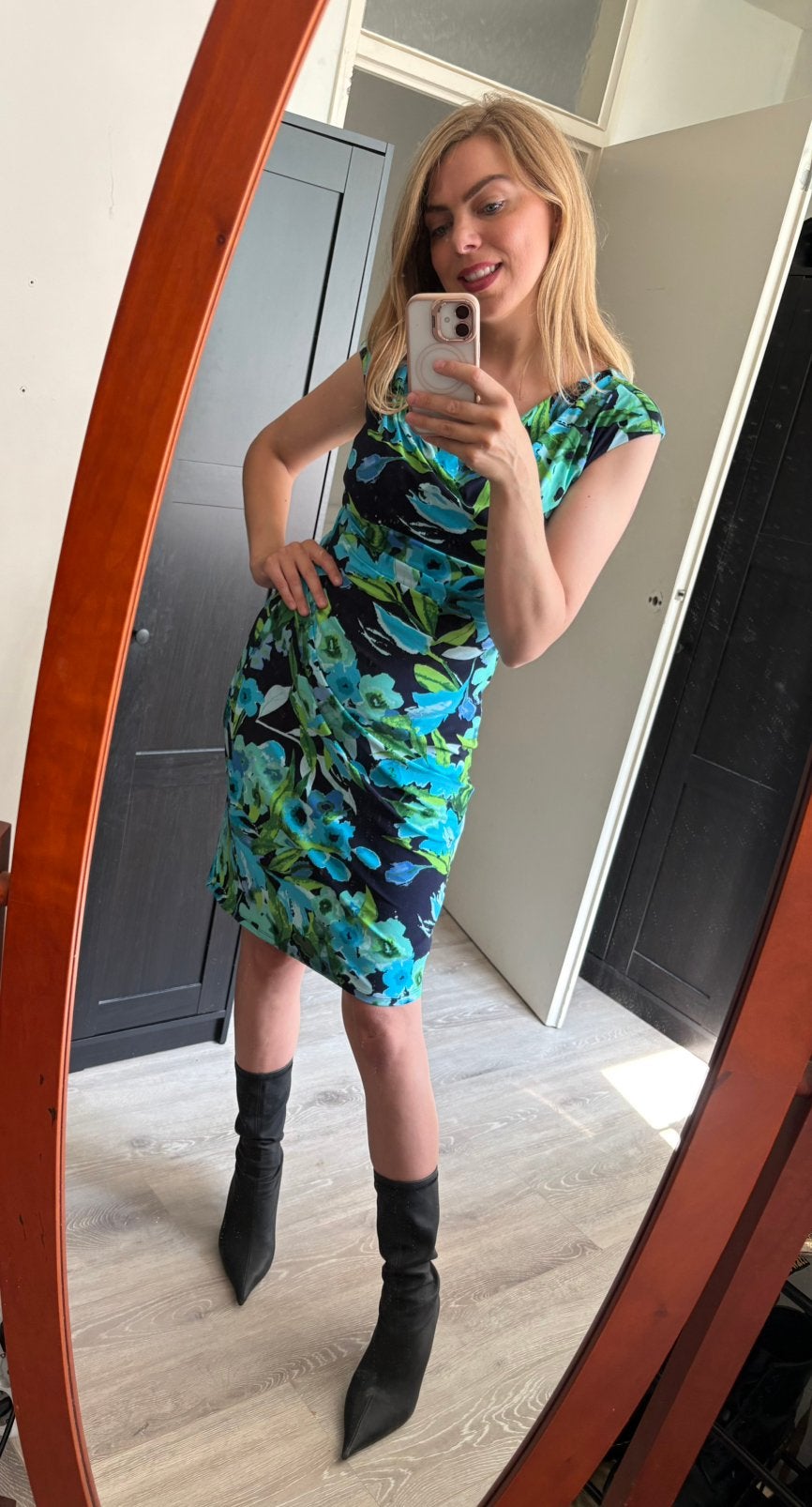 Ralph Lauren jurk print, Blauw, Ophalen of Verzenden, Zo goed als nieuw, Maat 36 (S)