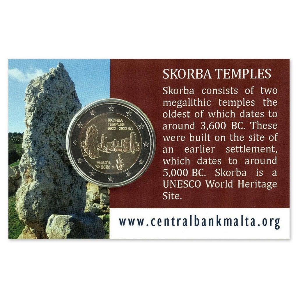 2020 Coincard Malta Skorba Temples ZELDZAAM !!!, Ophalen of Verzenden, Malta, 2 euro