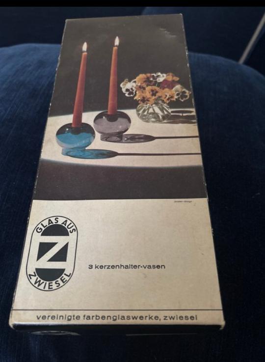 Vintage Glas uit Zwiesel Kandelaars/Vazen Set, Antiek en Kunst, Ophalen of Verzenden, Glas