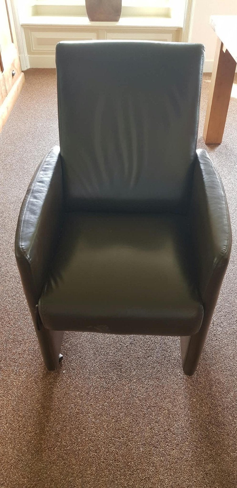 Eetkamerstoelen bruin leer met wieltjes 8 stuks, Huis en Inrichting, Stoelen, Ophalen, Bruin, Leer, Vijf, Zes of meer stoelen