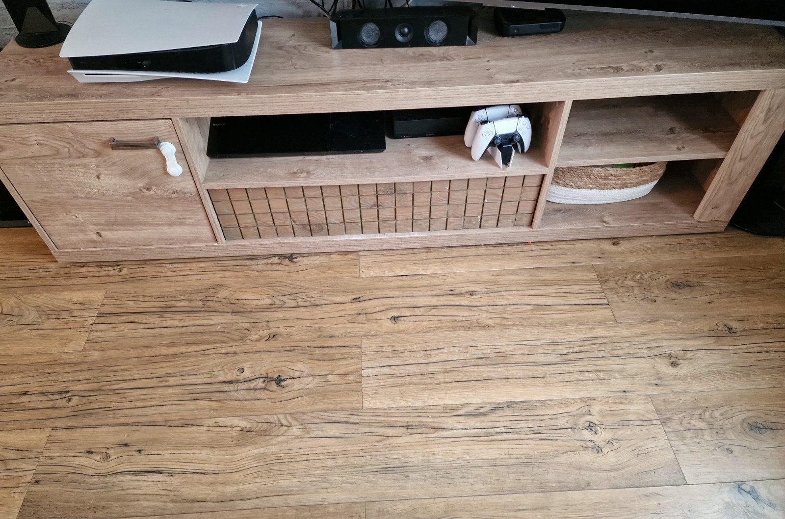 Woonkamermeubels in natuurlijk houtkleur, Ophalen, Gebruikt, Met deur(en), 200 cm of meer