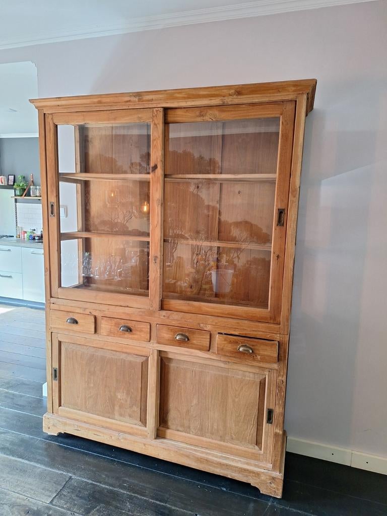 Teakhouten buffetkast - 212x150x40 cm, Ophalen, Gebruikt, 100 tot 150 cm, 200 cm of meer
