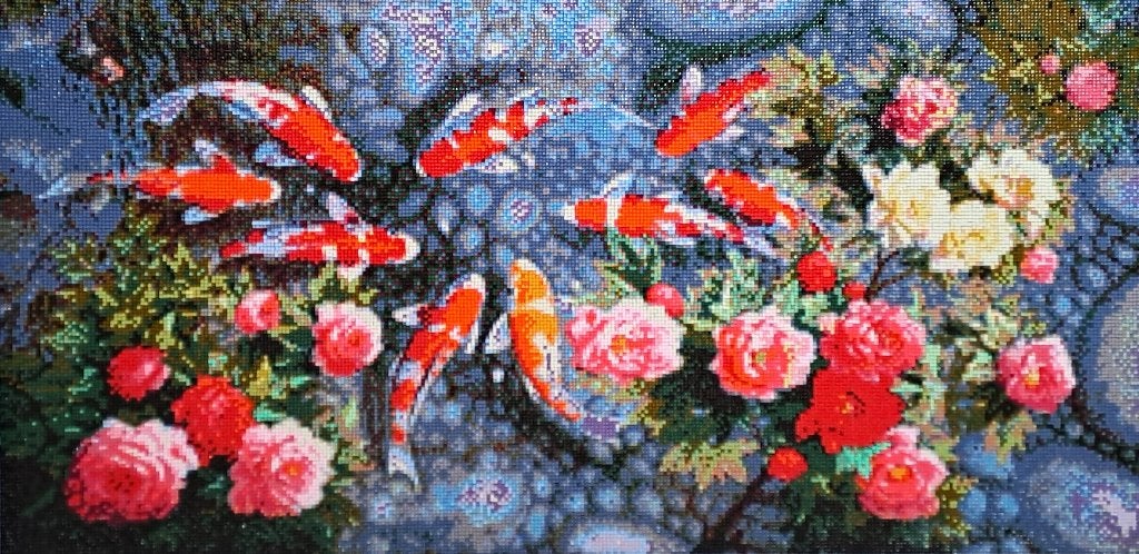 Diamond Painting "Koi Karpers", Ophalen of Verzenden, Nieuw, Knutselwerk