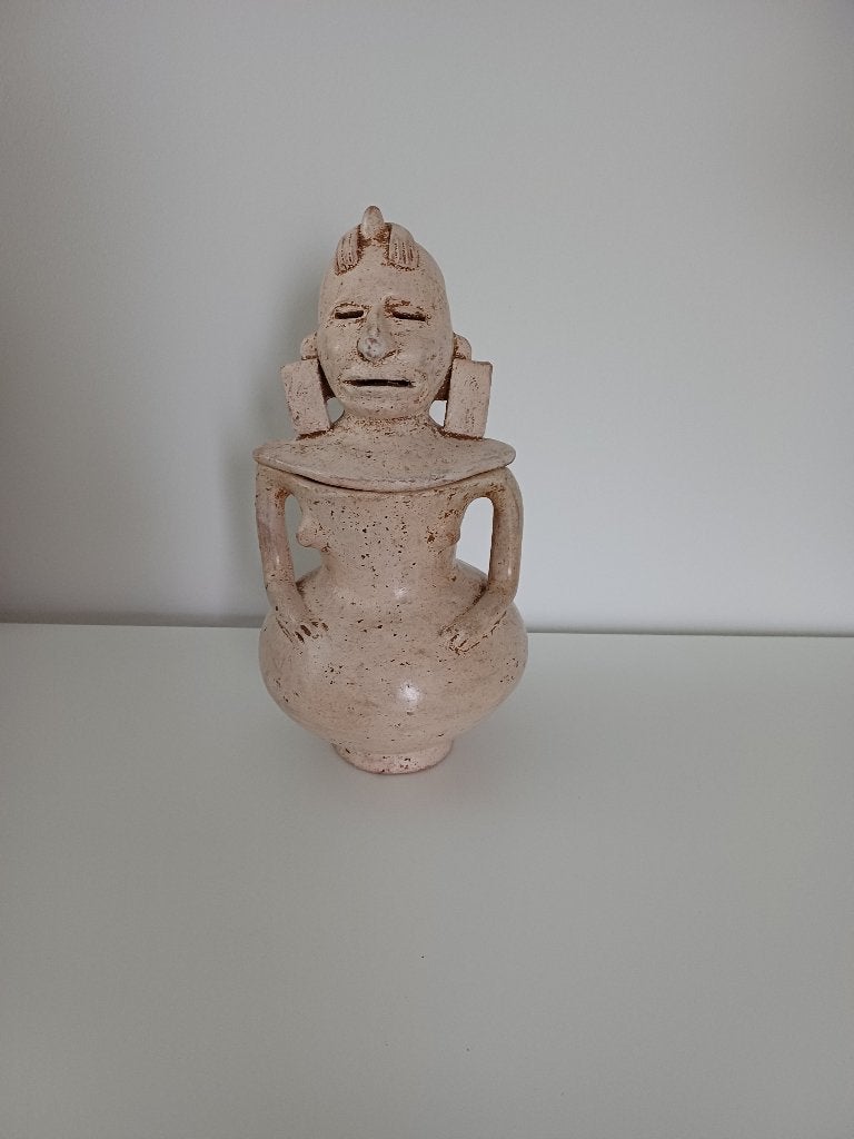 Aardenwerken pot met deksel uit Colombia, Antiek en Kunst, Ophalen of Verzenden