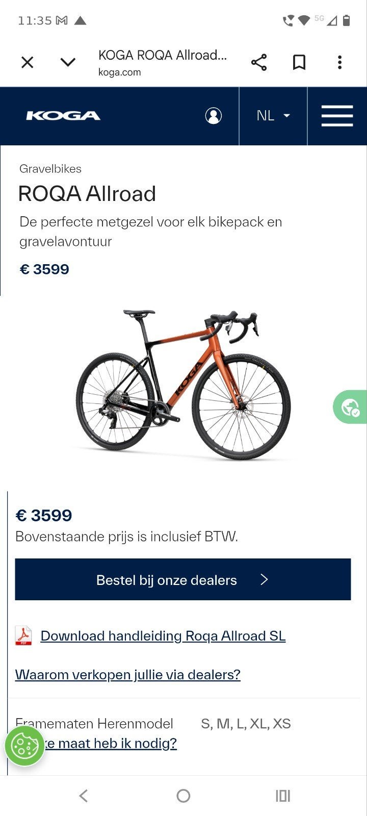Koga Roqa SL gravelbike NIEUW maat S 49, Ophalen, 28 inch, 10 tot 15 versnellingen, 49 tot 53 cm
