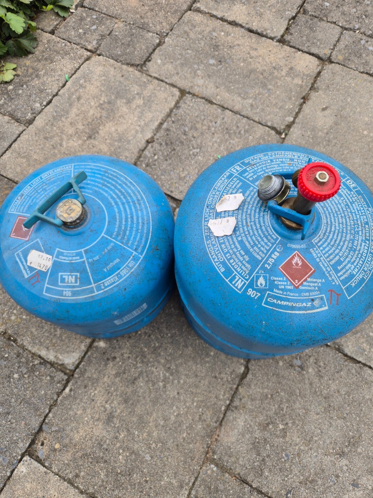 2x Campingaz gasflessen (907 en 904), Ophalen, Gebruikt