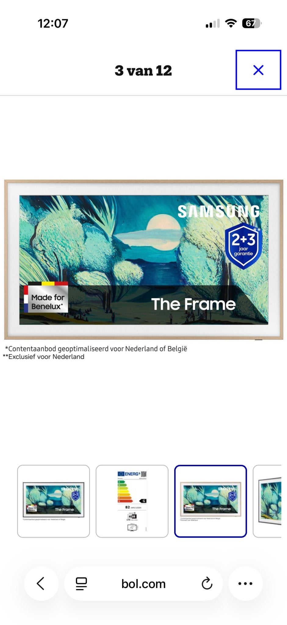 Gratis Samsung The Frame 55 inch (2023) - Scherm defect, Ophalen, QLED, 50 Hz, Samsung