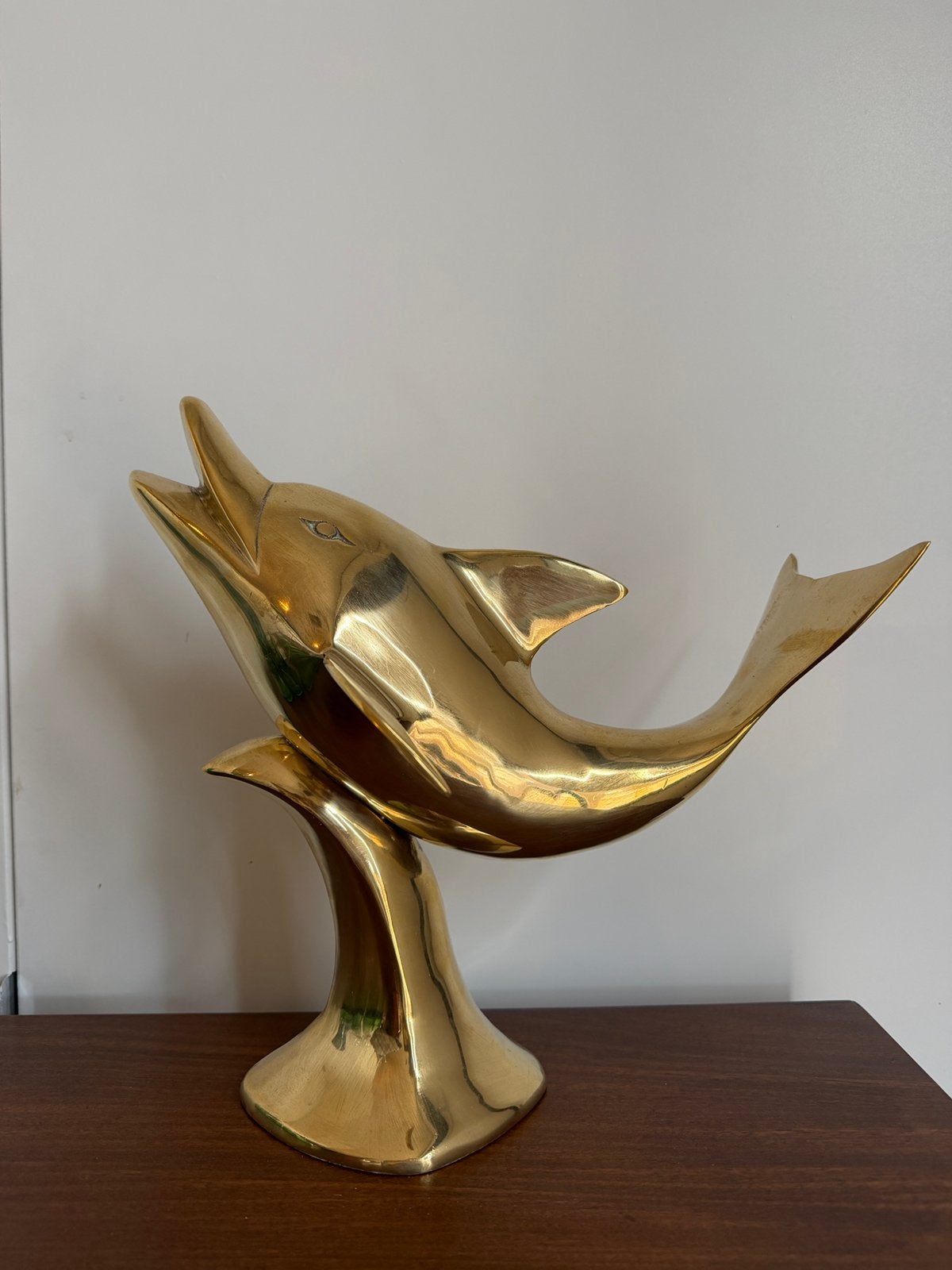 Grote messing dolfijn statement piece, Antiek en Kunst, Ophalen of Verzenden