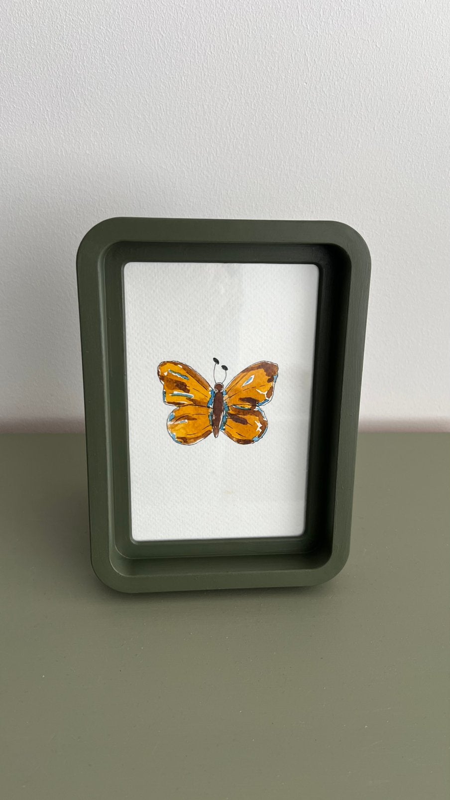 Lijst met Vlinder 2 | Aquarel, Aquarel, Papier/karton, Ophalen of Verzenden, Dieren