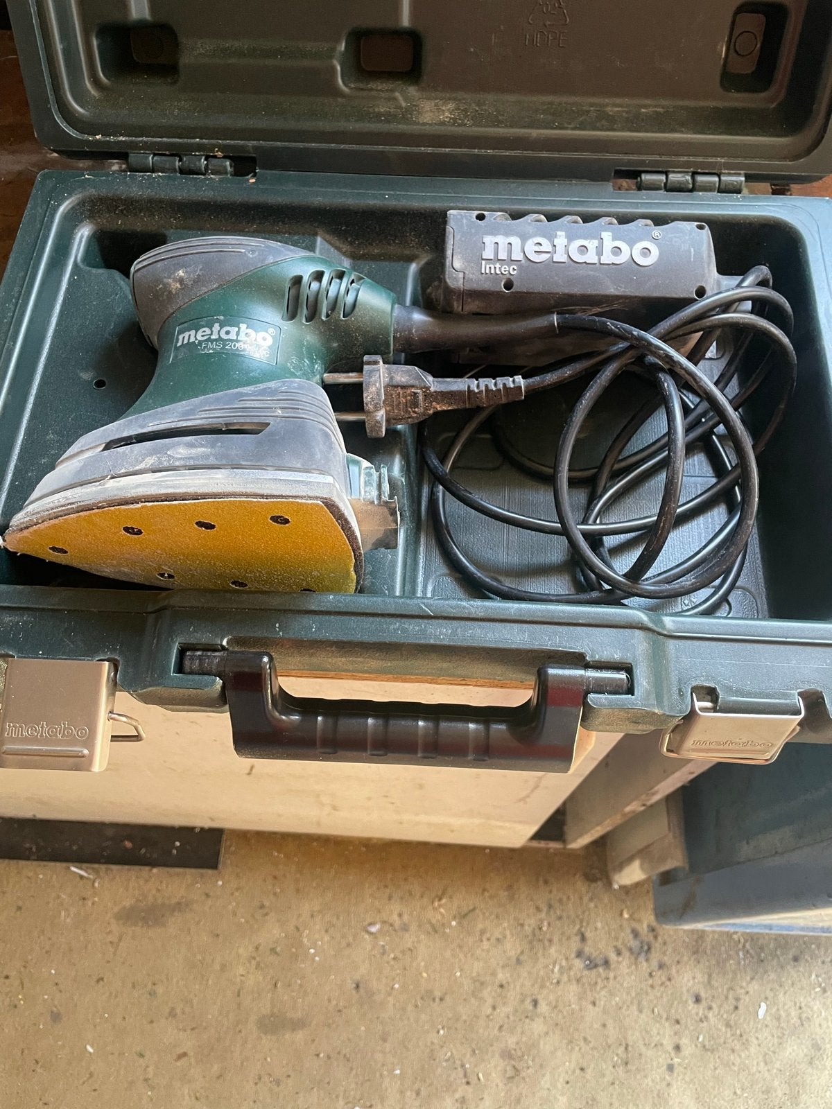 Metabo FMS 200 Intec multischuurmachine met koffer, Ophalen, Gebruikt, Minder dan 600 watt, Vlakschuurmachine