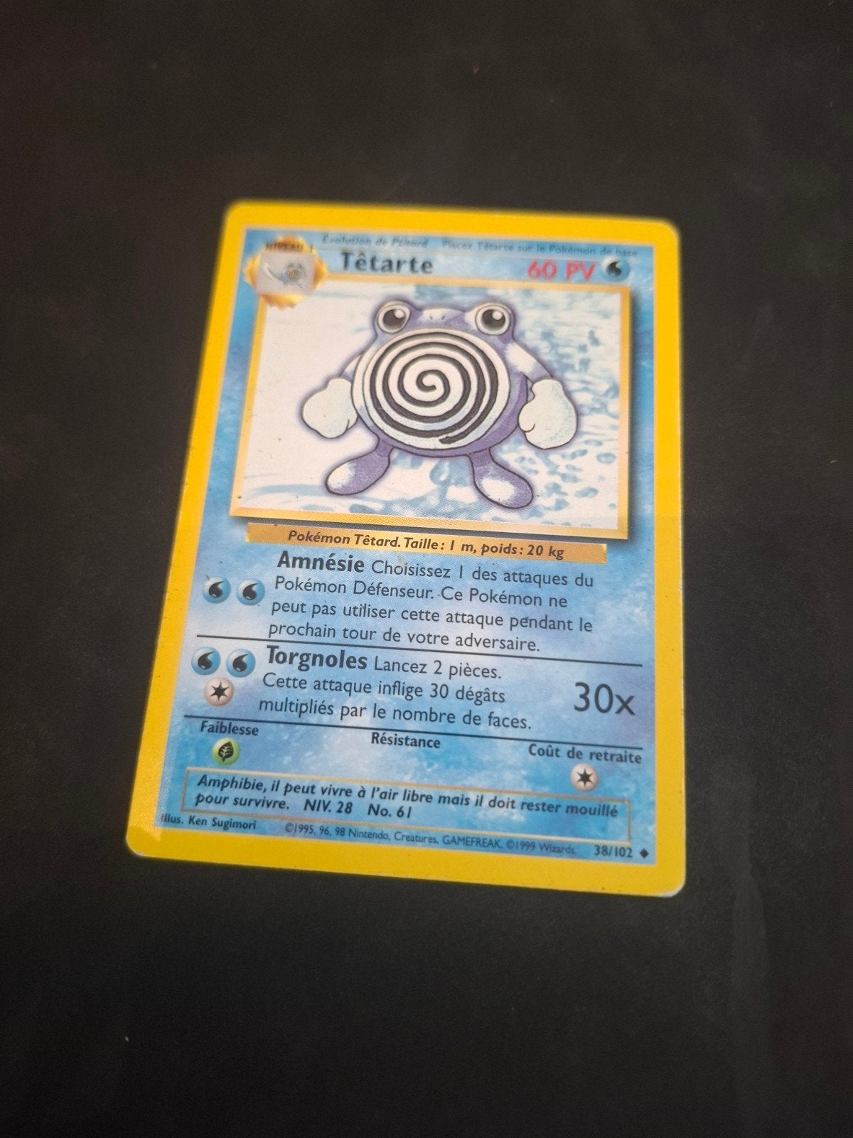 Pokémon Kaart Tétarte (Poliwhirl) 38/102 - Base Set, Ophalen of Verzenden, Gebruikt, Losse kaart