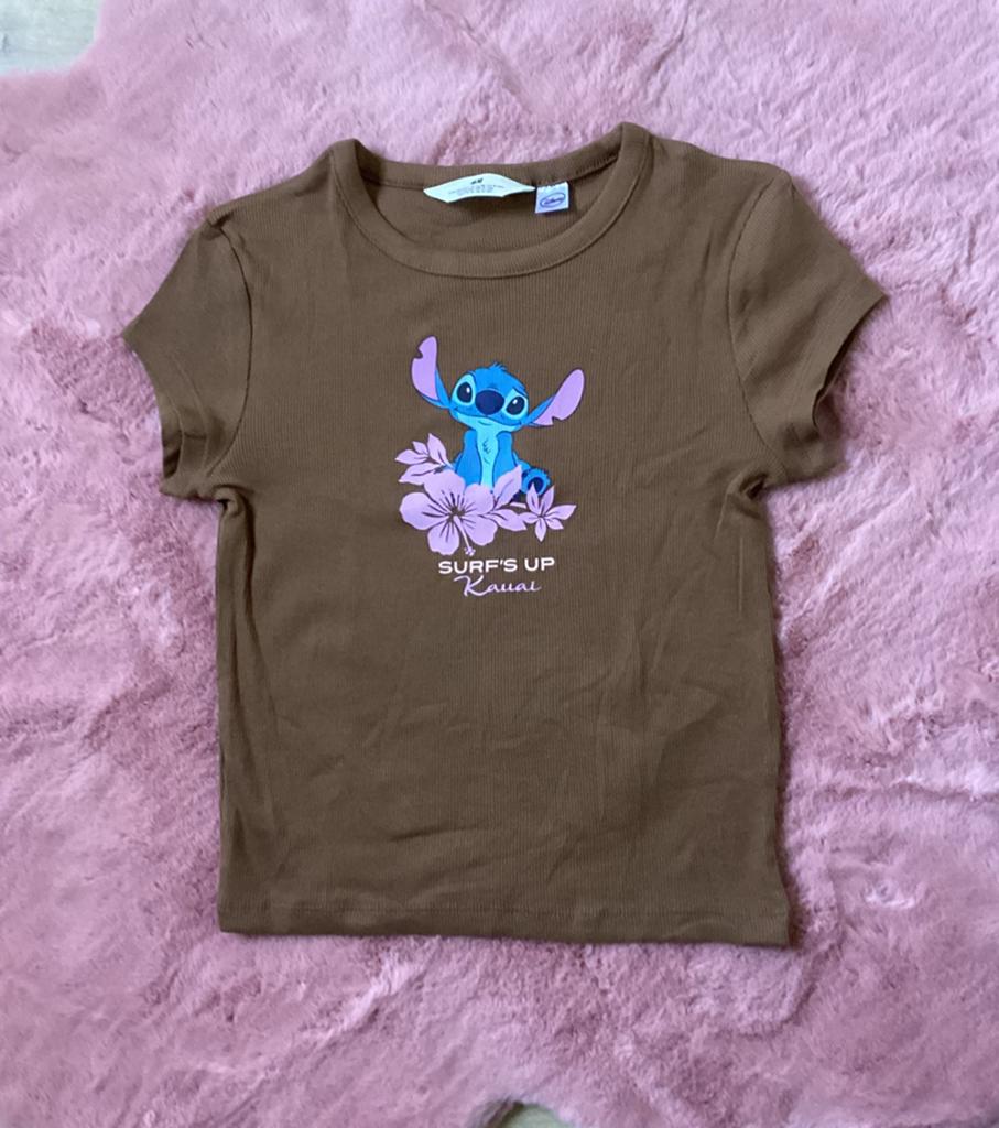 Shirt top bruin Stitch H&M 158 nieuwstaat, Ophalen of Verzenden, Zo goed als nieuw, Meisje, Shirt of Longsleeve