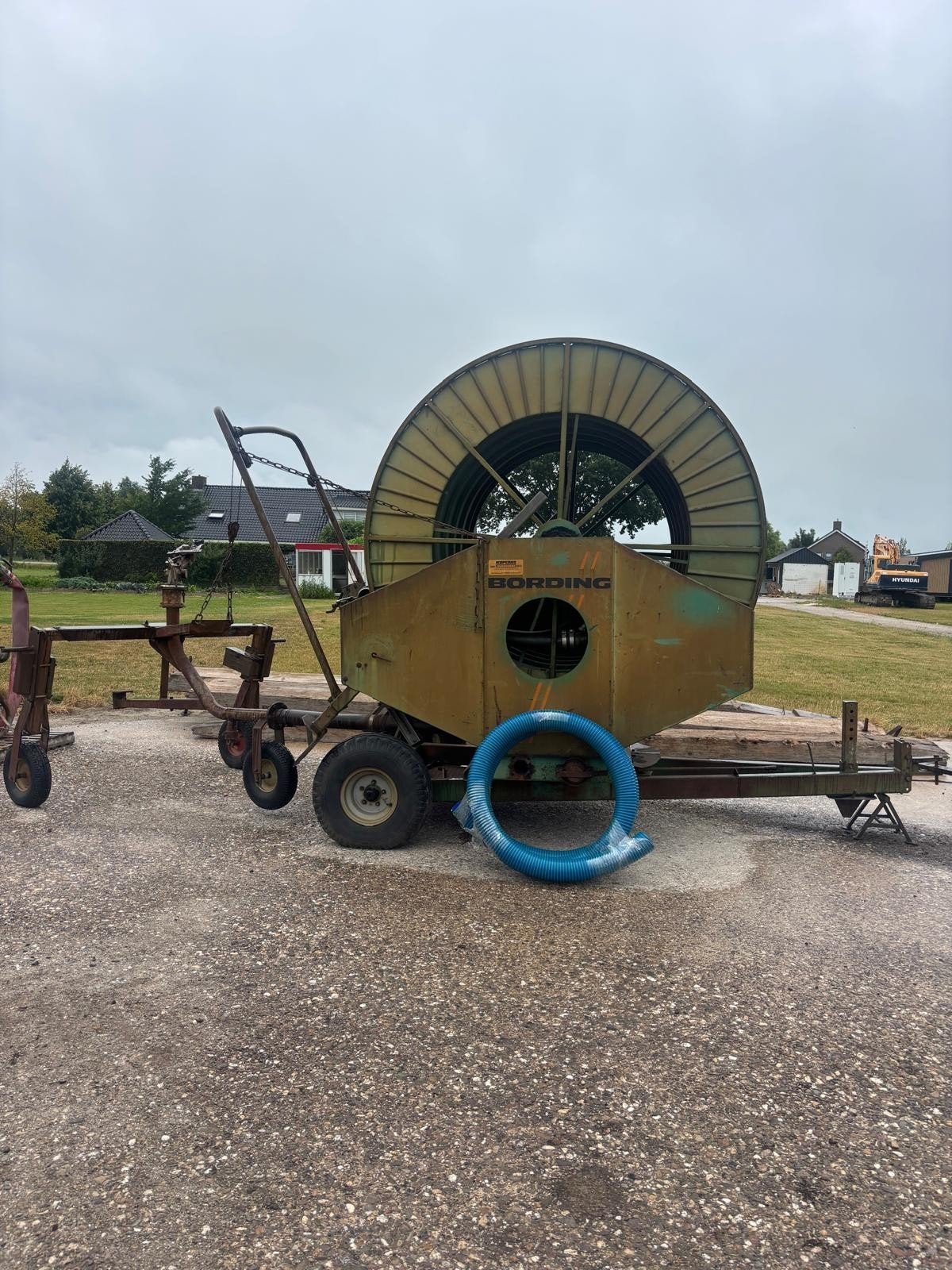 Bording Regenhaspel 300m slang, 100mm, met pomp en computer, Ophalen, Beregening en Drainage