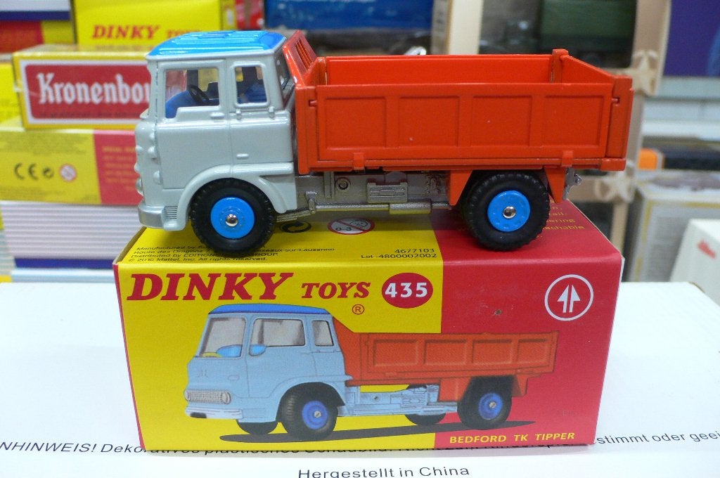 bedford tk tipper -dinky toys/atlas #435-doosje licht verkle, Verzenden, Zo goed als nieuw, Bus of Vrachtwagen, Dinky Toys