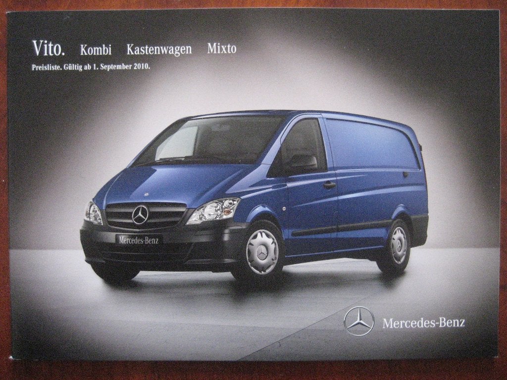 Mercedes-Benz Vito Kombi Kastenwagen Mixto Preisliste 2010, Ophalen of Verzenden, Nieuw, Mercedes