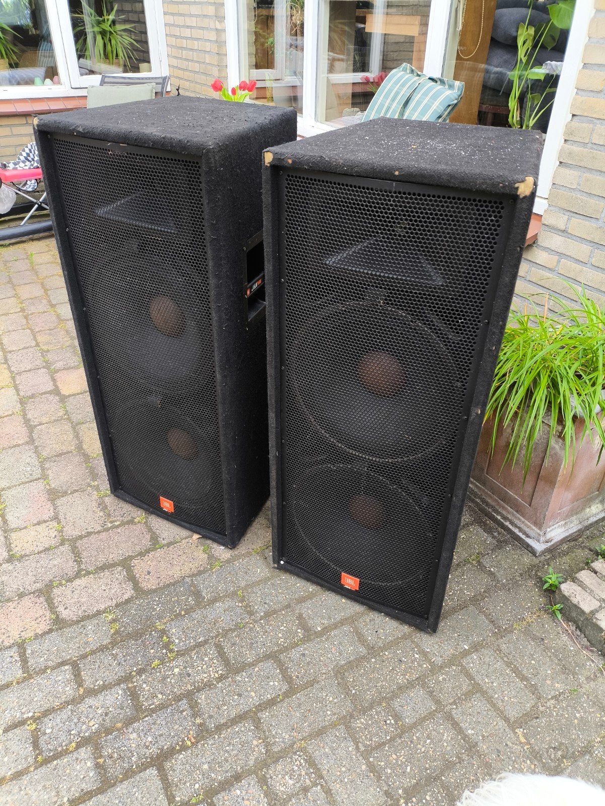 JBL JRX 100 speakers 500-1000w RMS dubbel 15" + versterker, Vloerstaande luidspreker, Gebruikt, JBL, Geschikt voor surround/home cinema