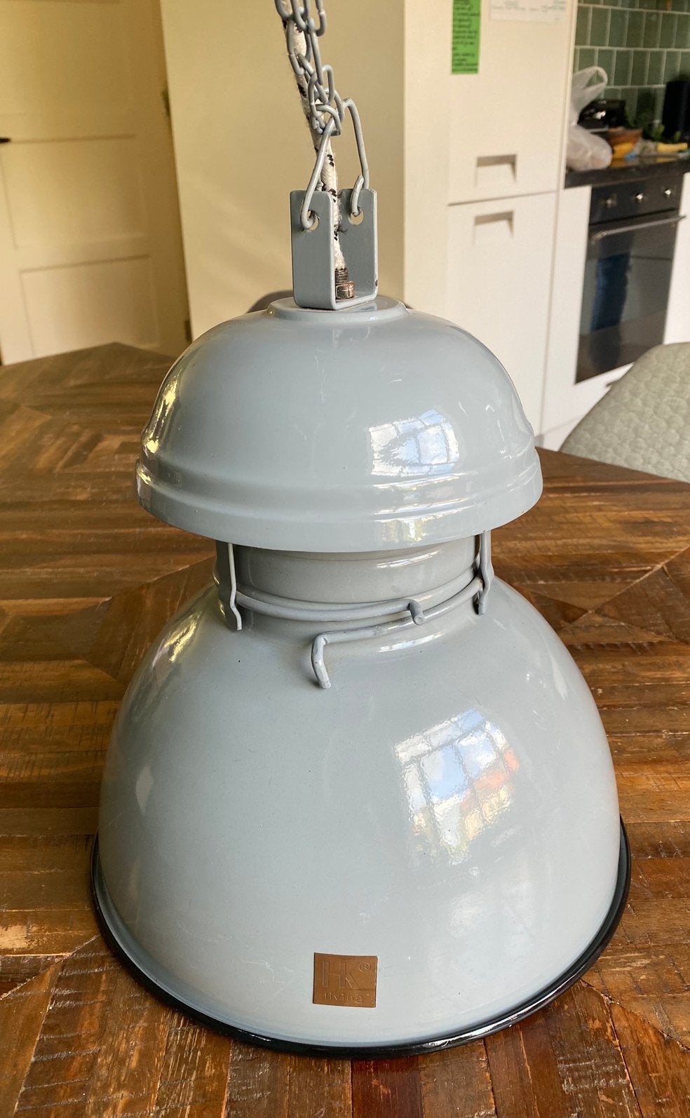 HK Living industriele hanglamp grijs, Huis en Inrichting, Ophalen of Verzenden, Gebruikt, Industrieel