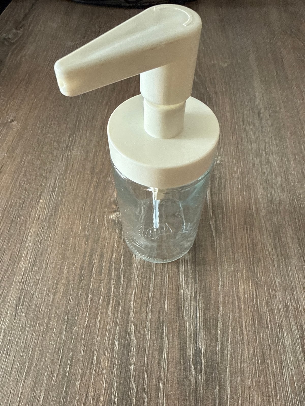 Glazen zeepdispenser met pomp, Ophalen of Verzenden, Gebruikt