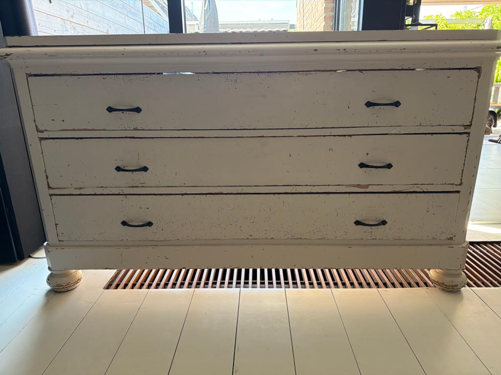 Vintage handgemaakte grenen vitrinekast met karakter, Huis en Inrichting, Kasten | Dressoirs, Ophalen, Gebruikt, 150 tot 200 cm