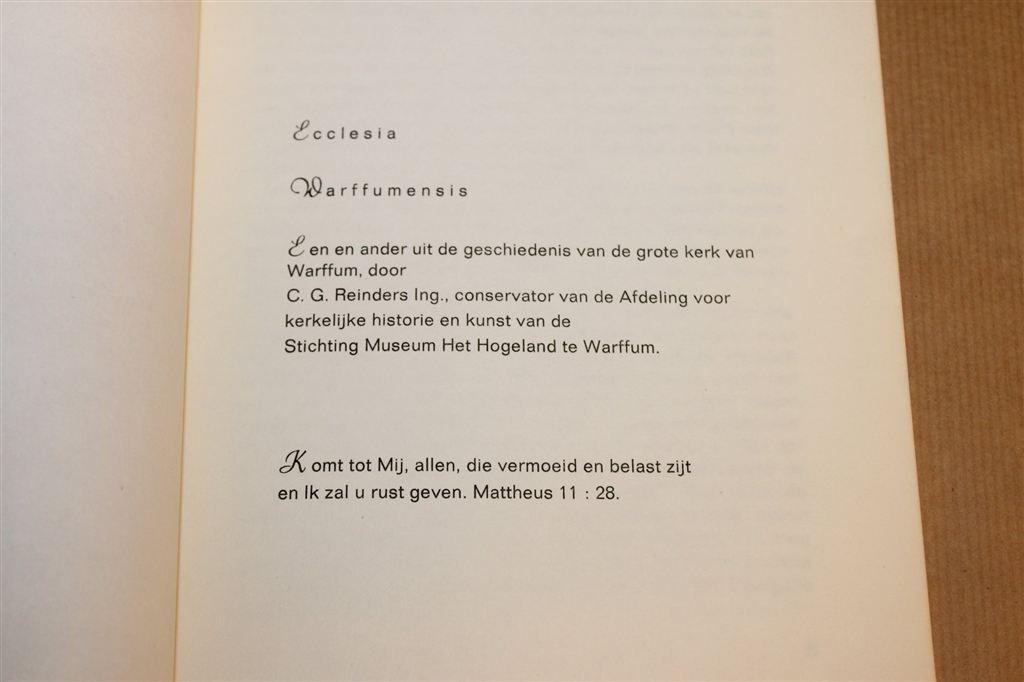 Ecclesia Warffumensis — Kerk Warffum 1970, Oplage 2500, Ophalen of Verzenden, Gelezen