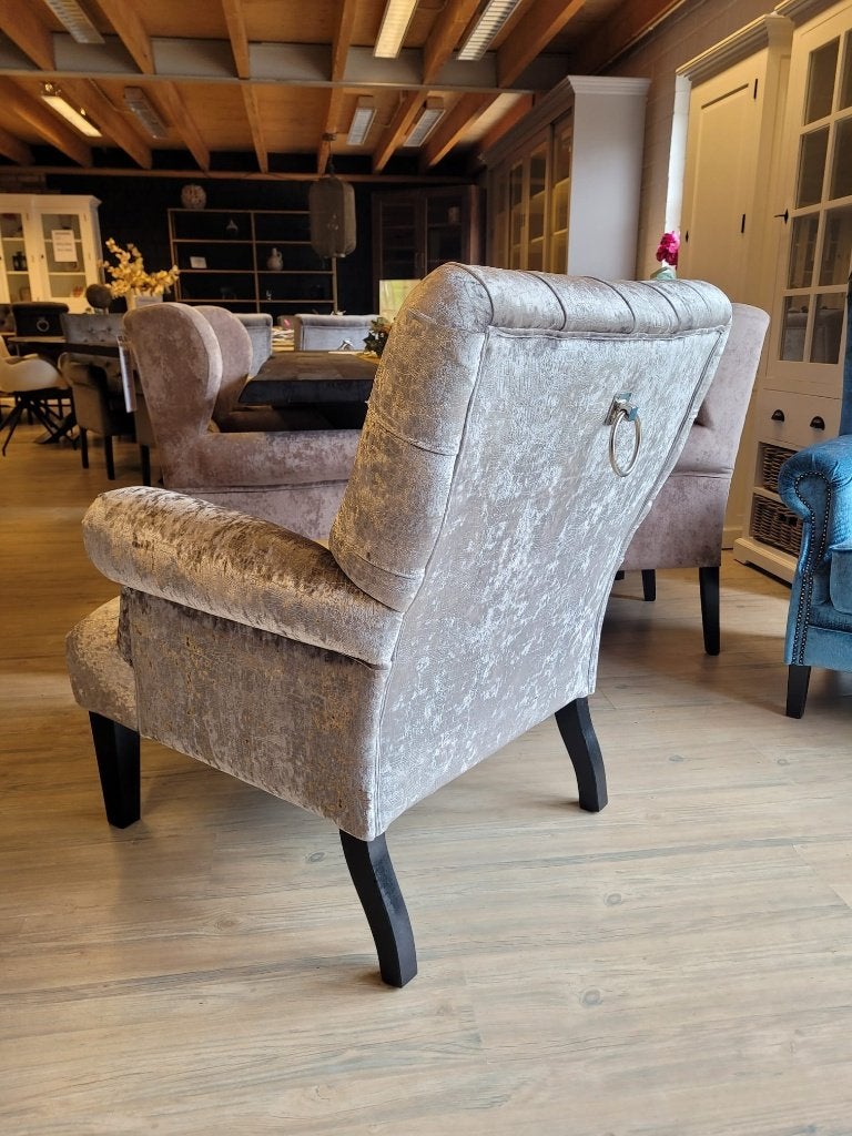 *OPRUIMING Fauteuil Arthur Stof Croco Zilver €554 NU €459 11, Landelijke fauteuil Arthur stof diva croco zilver gratis bezorg