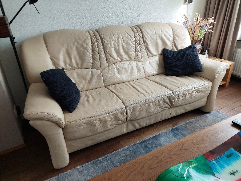 leren bankstel, Ophalen, Gebruikt, 75 tot 100 cm, Leer