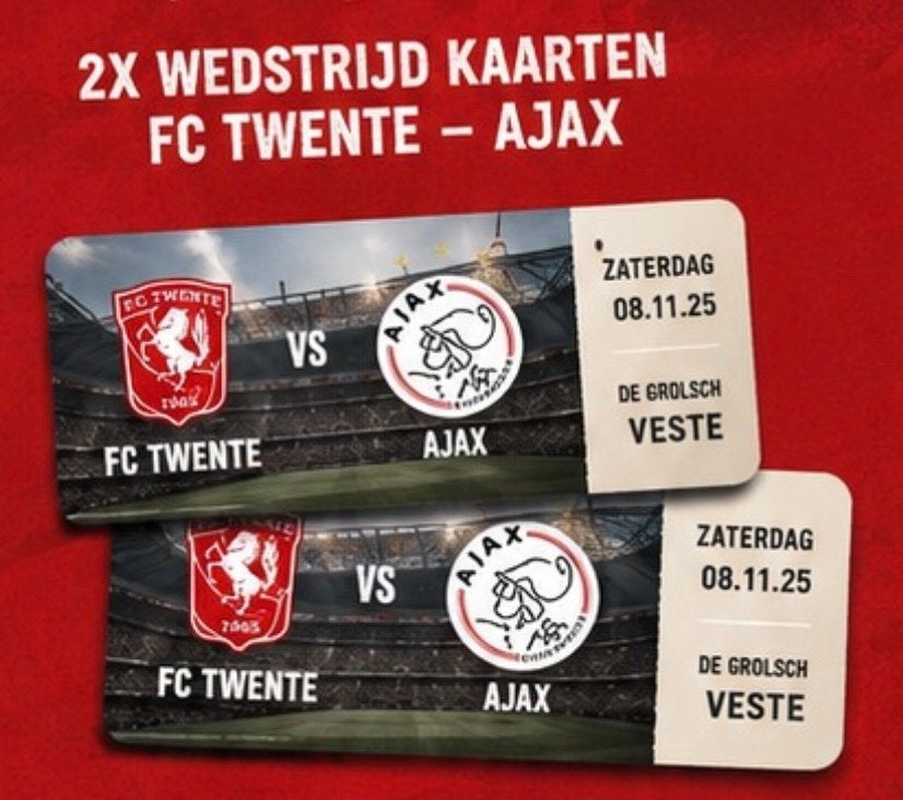 2x Twente - Ajax tickets 8 november, Tickets en Kaartjes, Sport | Overige, Twee personen, November