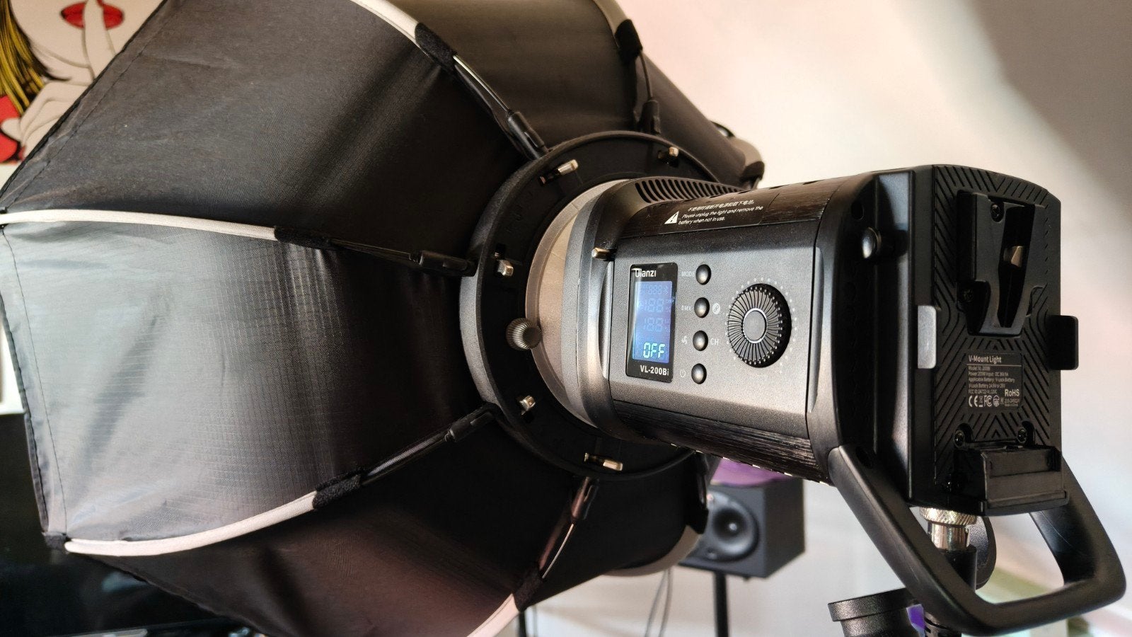 Ulanzi VL200Bi LED Videolicht met Softbox en C-stand, Audio, Tv en Foto, Fotografie | Professionele apparatuur, Zo goed als nieuw