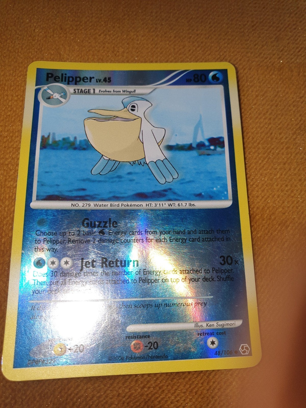 Pelipper Pokémon kaart (2008) - Zo goed als nieuw, Ophalen of Verzenden, Zo goed als nieuw, Losse kaart, Foil