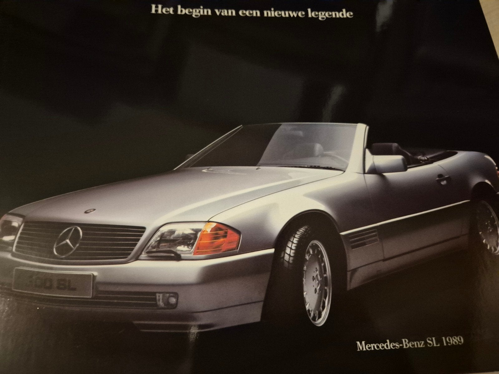 1989 glossy map NL folder Mercedes SL R129 cabrio 300 500SL, Ophalen of Verzenden, Zo goed als nieuw, Mercedes