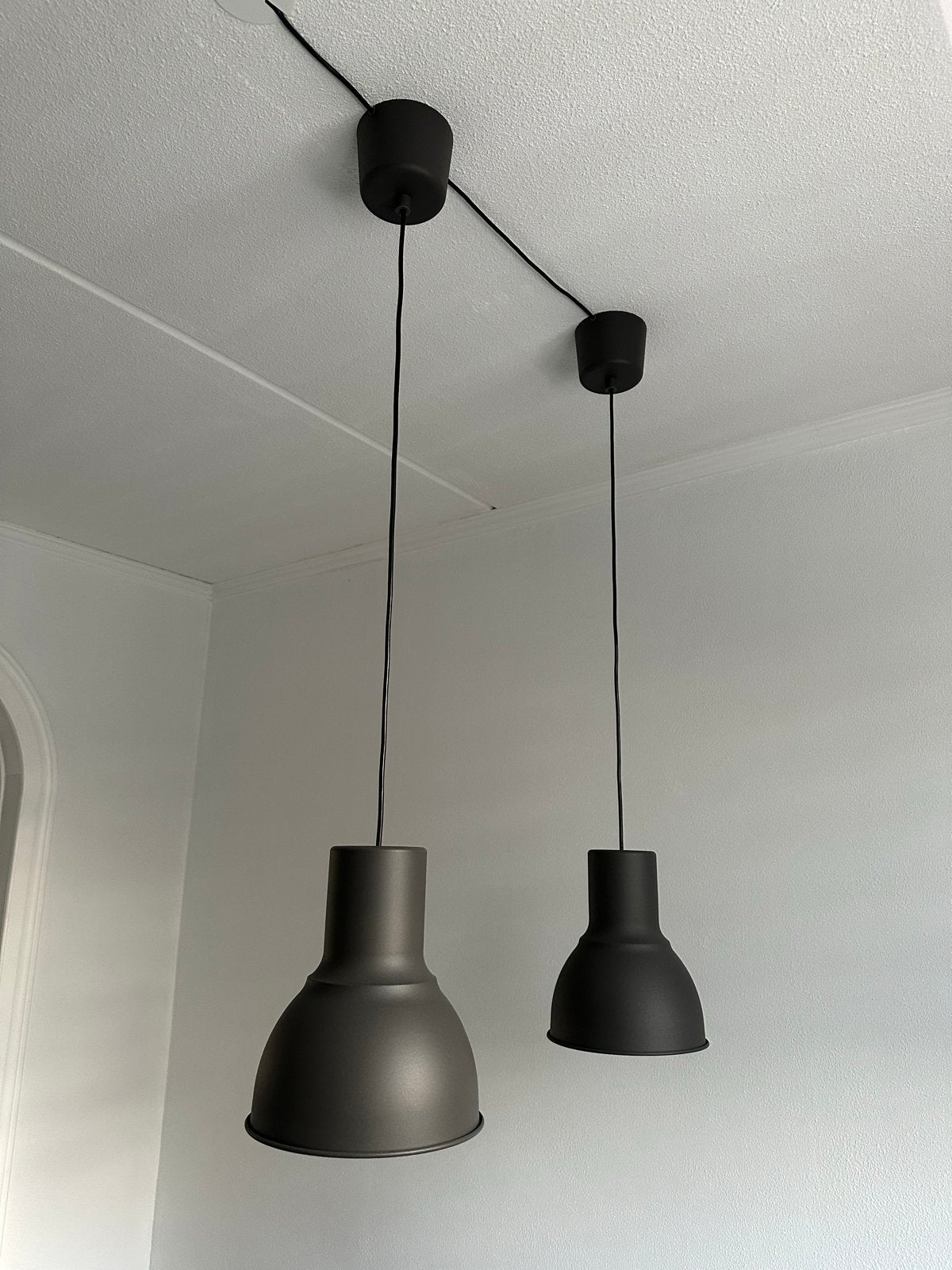 IKEA HEKTAR lampen: plafondspot en hanglampen, Ophalen of Verzenden, Gebruikt, Metaal, E27 (groot)