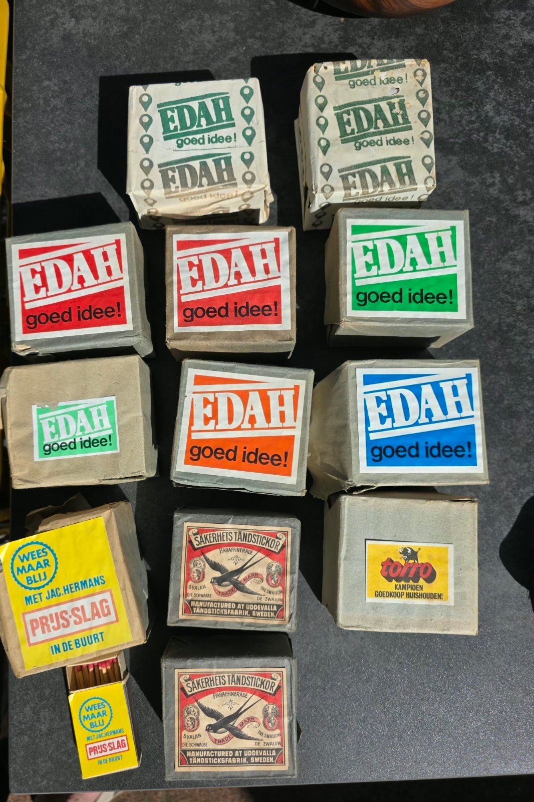 Vintage lucifersdoosjes: EDAH, Jac. Hermans, Sakerhets, Ophalen of Verzenden, Gebruikt