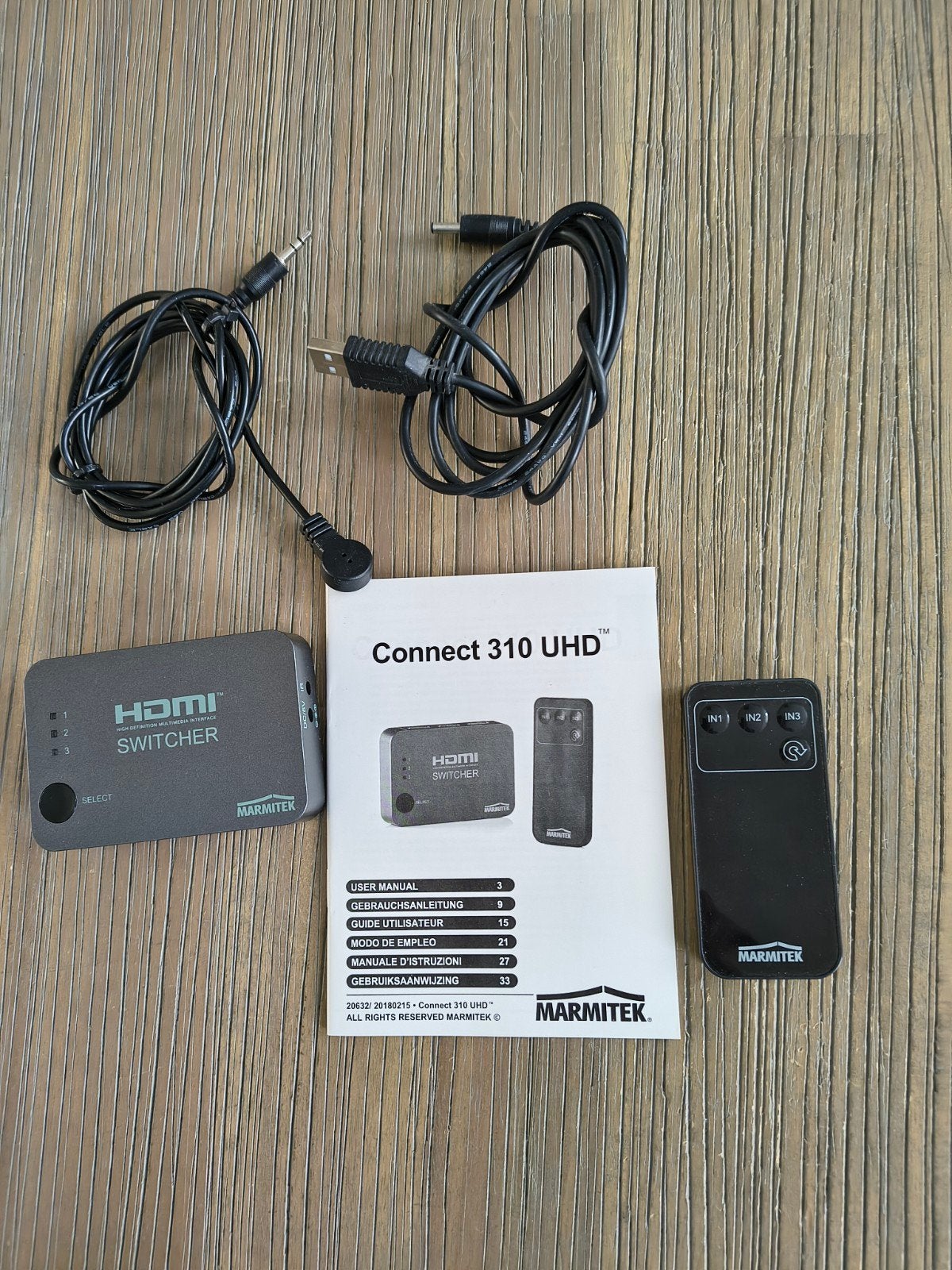 Marmitek Connect 310 UHD HDMI Switcher 3-poorts, Ophalen of Verzenden, Zo goed als nieuw, Minder dan 2 meter, HDMI-kabel