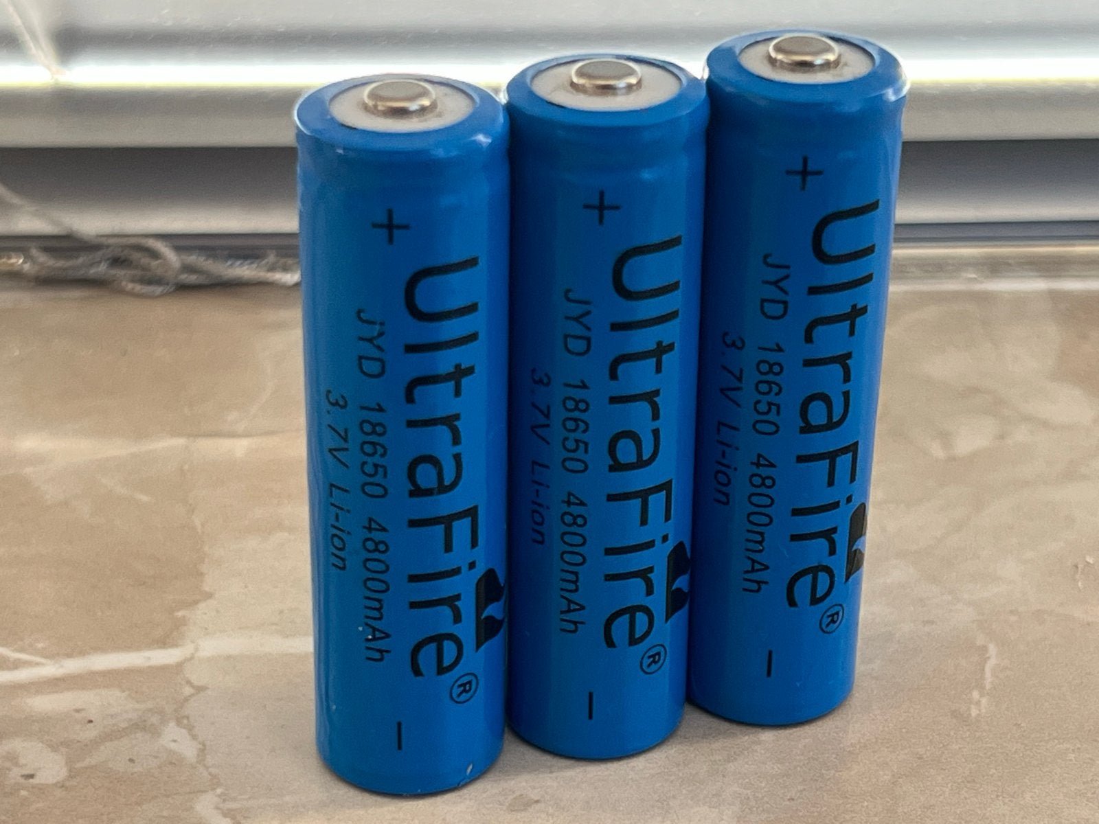 3x UltraFire JYD 18650 4800mAh 3.7V Li-ion Batterijen, Ophalen of Verzenden, Gebruikt, Oplaadbaar