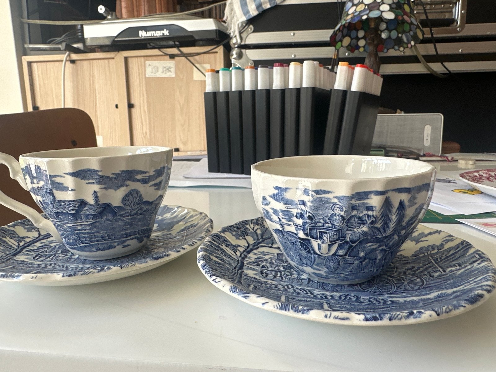 Twee Myott Royal Mail kop en schotels, Staffordshire Ware, Ophalen of Verzenden