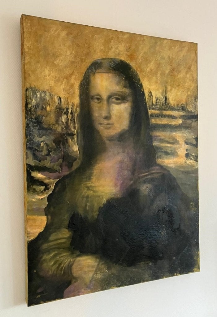 Mona Lisa schilderij, Ophalen, Origineel werk, Doek, Portret of Personen