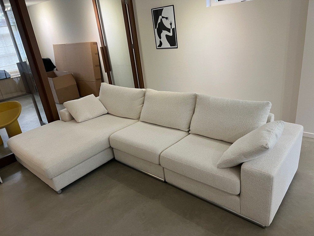 Lounge hoekbank beige - Zitmaxx Napels, Ophalen, Stof, Hoekbank, 300 cm of meer