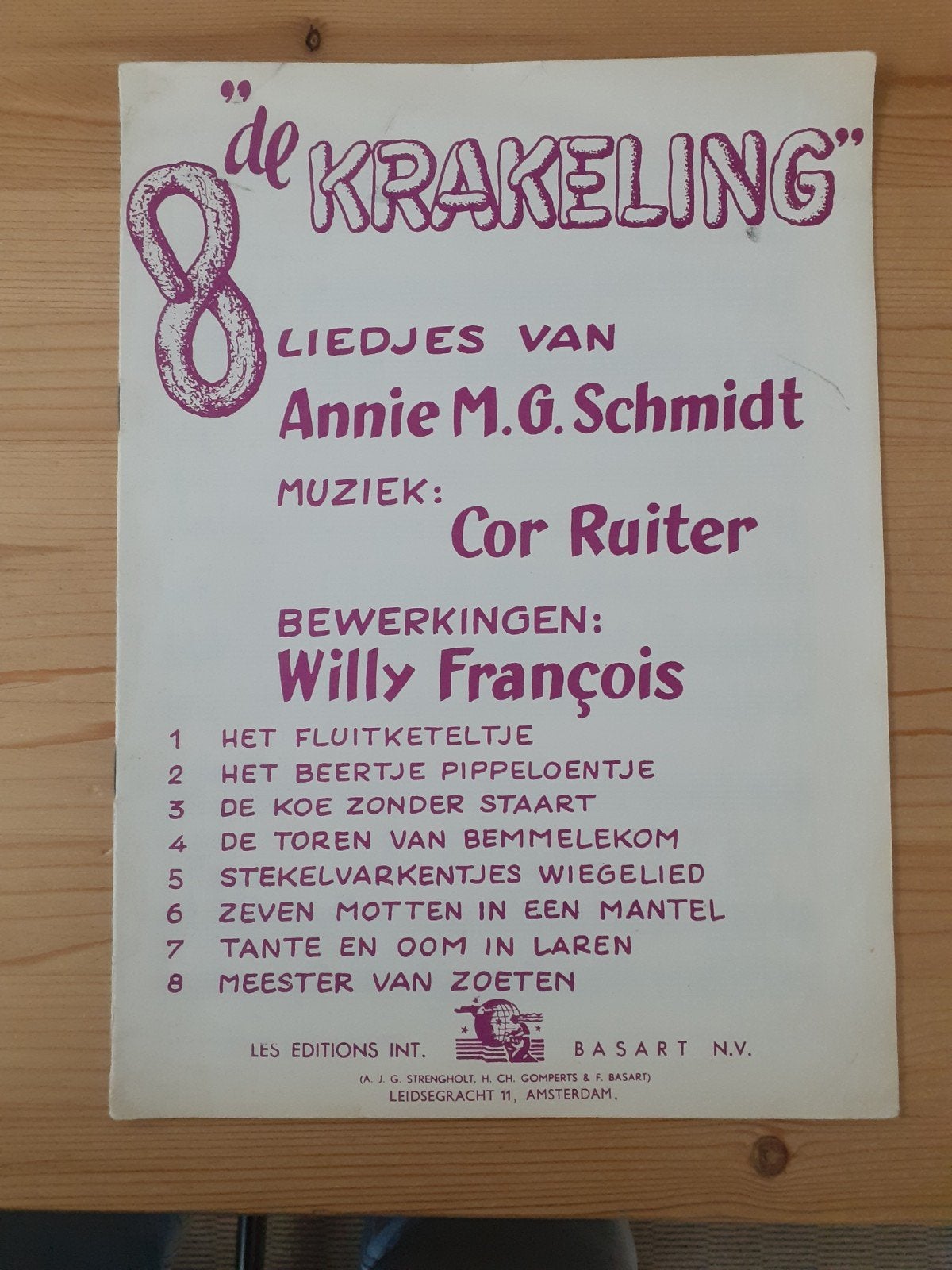 8 KRAKELING Liedjes van Annie M.G. Schmidt & Cor Ruiter, Muziek en Instrumenten, Piano, Gebruikt, Ophalen of Verzenden, Artiest of Componist
