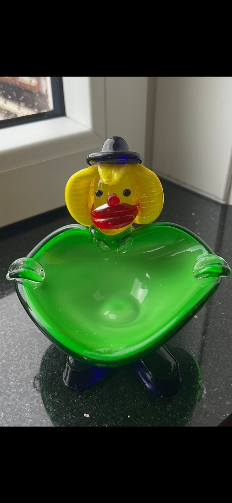 Vintage clowns-schaaltje (bakje) van gekleurd “Murano”glas, Ophalen of Verzenden, Zo goed als nieuw
