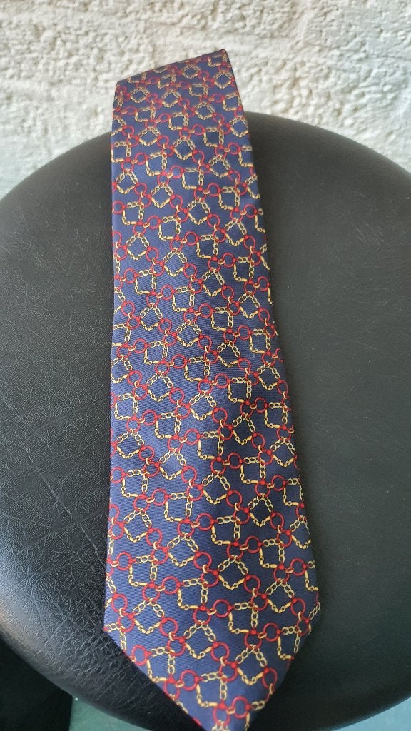 Château Royal Paris zijden stropdas blauw, Kleding | Heren, Ophalen of Verzenden, Zo goed als nieuw, Blauw