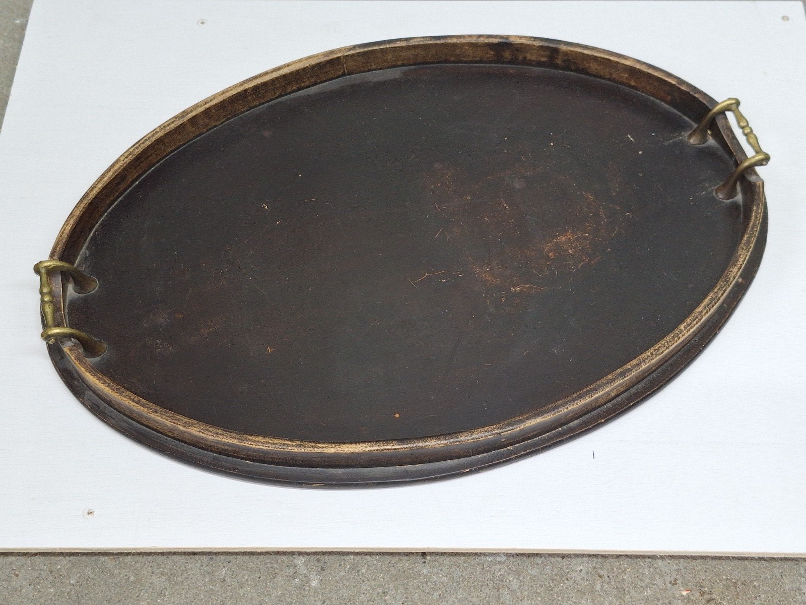 Hout dienblad, Huis en Inrichting, Ophalen, Ovaal, Hout, Dienblad