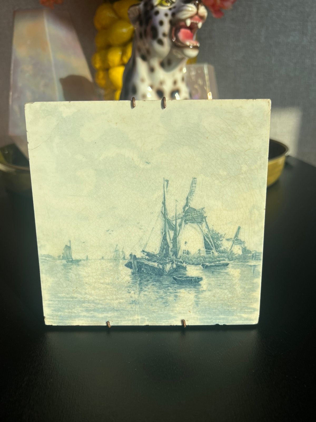 Oude antieke keramische tegel, Ophalen of Verzenden