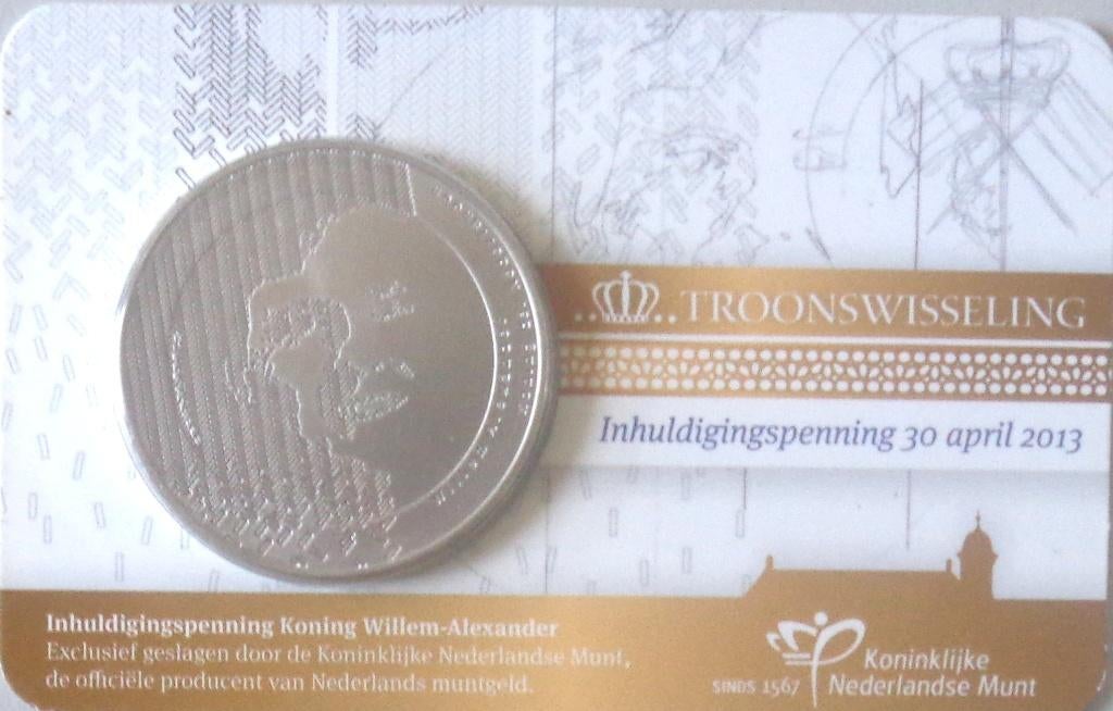 Coincard Troonswisseling / Inhuldigingspenning 30 april 2013, Verzenden, Koningin Beatrix, Overige waardes, Losse munt