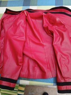 Damesjas leer rood maat 38, Maat 38/40 (M), Gedragen, Rood, Lederium exclusive
