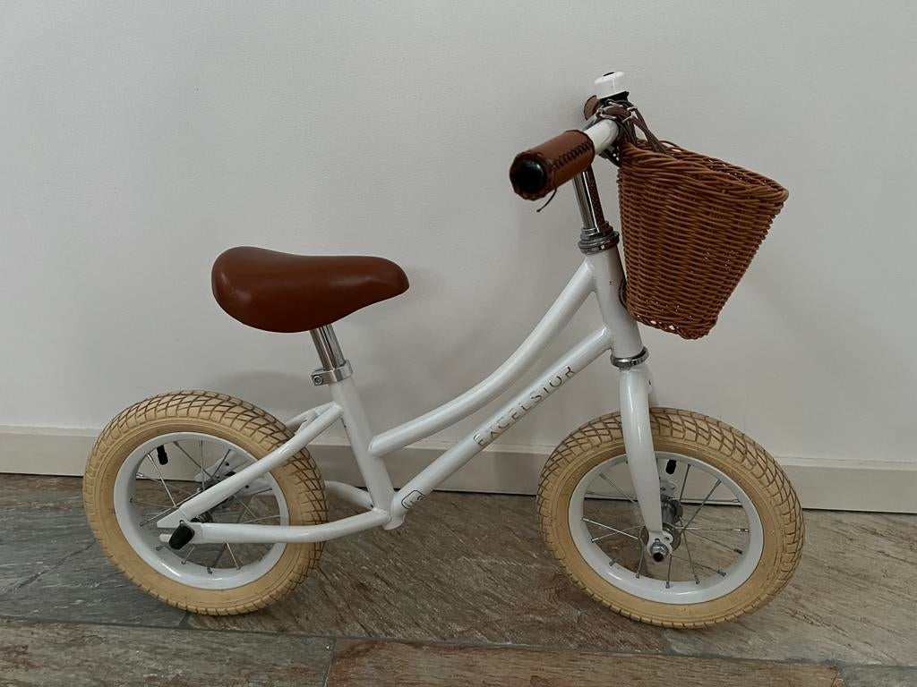 Loopfiets 12inch Excelsior retro runner + mandje, Fietsen en Brommers, Fietsen | Kinderfietsjes, Zo goed als nieuw, Minder dan 16 inch