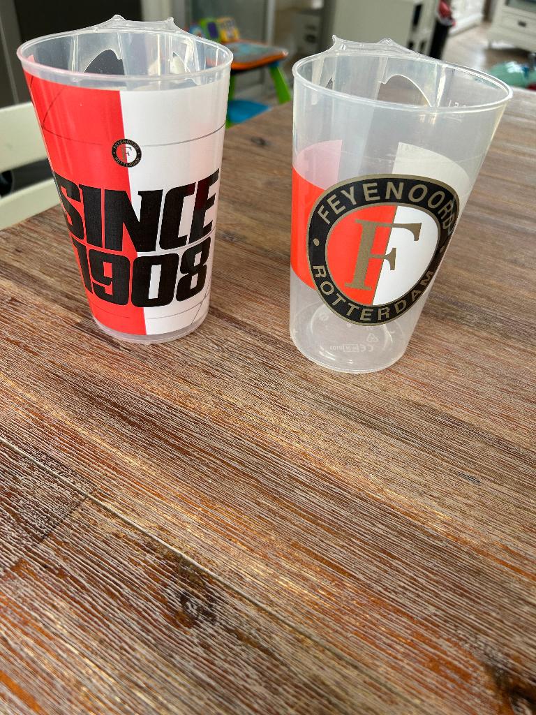 2 x Bekers Feyenoord, Verzamelen, Ophalen of Verzenden, Zo goed als nieuw, Feyenoord, Overige typen