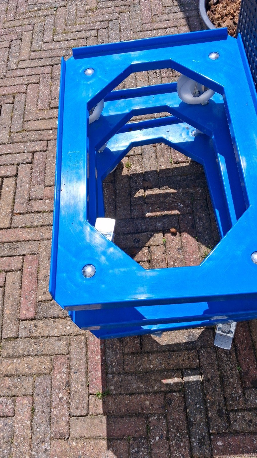 4x Transportroller 60x40 cm - Blauw, Doe-het-zelf en Verbouw, Transportwagens, Minder dan 60 liter, Ophalen of Verzenden, Zo goed als nieuw