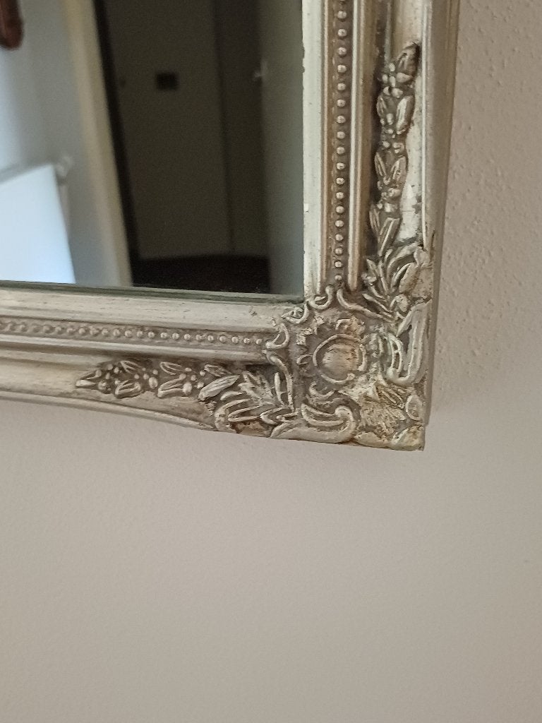 SPIEGEL ZILVER BAROK, Huis en Inrichting, Woonaccessoires | Spiegels, Ophalen, 100 tot 150 cm, Zo goed als nieuw, 75 tot 100 cm