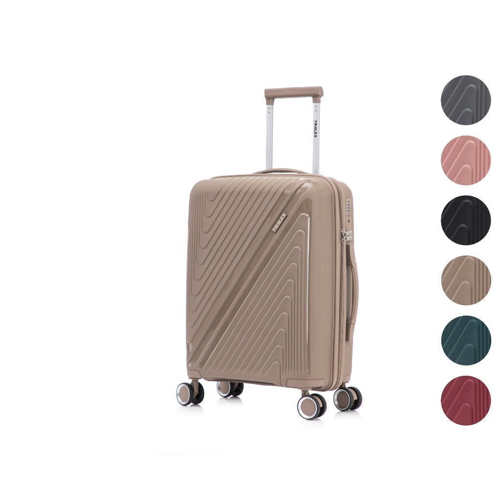 Nieuwe Tralex koffer maat S - 42 Liter - 56x40x22 cm Mokka, Wieltjes, Hard kunststof, Nieuw, Minder dan 50 cm