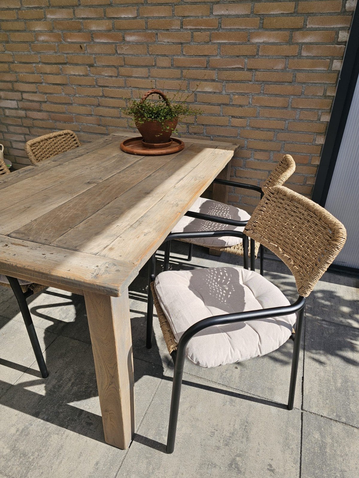 eetkamerstoelen / tuinstoelen japandi sober, Ophalen, Zwart, Zo goed als nieuw, Vier